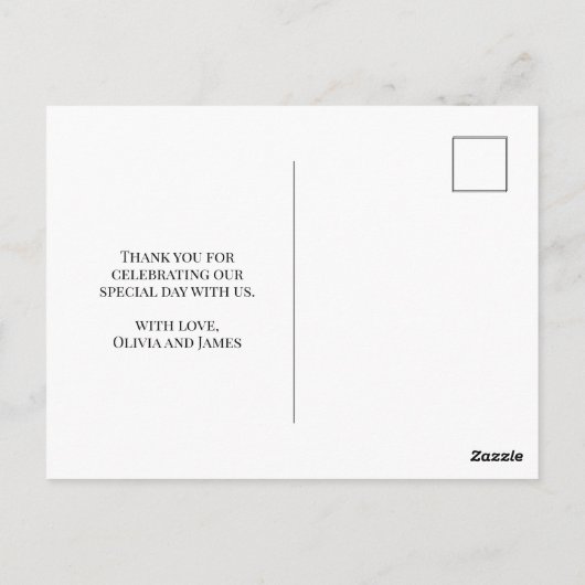 Elegant bedankt je script harthuwelijk briefkaart (Achterkant)