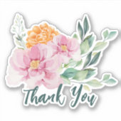 Elegant bedankt jullie bloemen sticker (Voorkant)