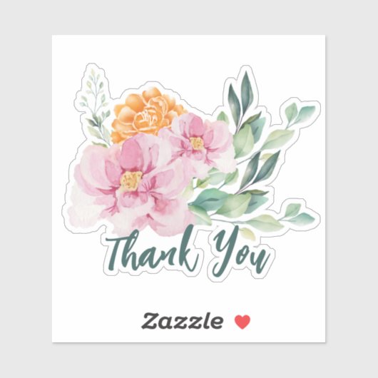 Elegant bedankt jullie bloemen sticker (Vel)