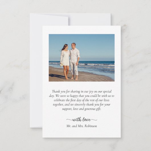 Elegant bedankt jullie collage bruiloft met kallig (Achterkant)