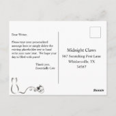 Elegant bedankt Katten, staarten, zwart-wit en zwa Briefkaart (Achterkant)