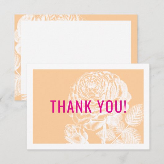 ELEGANT BEDANKT Moderne rozen floral beige roze (Voorkant / Achterkant)