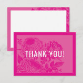 ELEGANT BEDANKT Moderne rozen floral  roze (Voorkant / Achterkant)