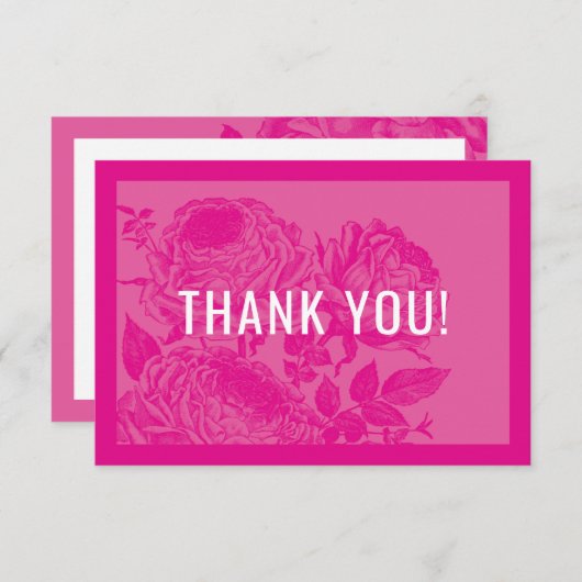 ELEGANT BEDANKT Moderne rozen floral  roze (Voorkant / Achterkant)