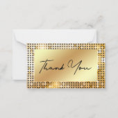 elegant bedankt retro disco goudchic bruiloft notitiekaartje (Voorkant)