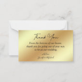 elegant bedankt retro disco goudchic bruiloft notitiekaartje (Achterkant)