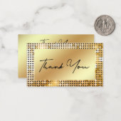 elegant bedankt retro disco goudchic bruiloft notitiekaartje (Voorkant / Achterkant in situ)