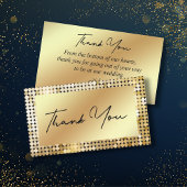 elegant bedankt retro disco goudchic bruiloft notitiekaartje