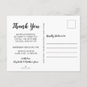 Elegant bedankt roze kalligrafie Foto geboorte Aankondigingskaart (Achterkant)