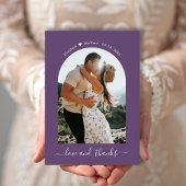 Elegant Bedankt Script 2 Foto Mauve Arch Bruiloft