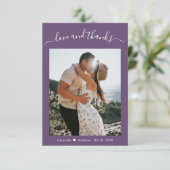 Elegant Bedankt Script Mauve 2 foto bruiloft (Staand voorkant)