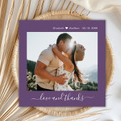 Elegant Bedankt Script Mauve 2 foto bruiloft