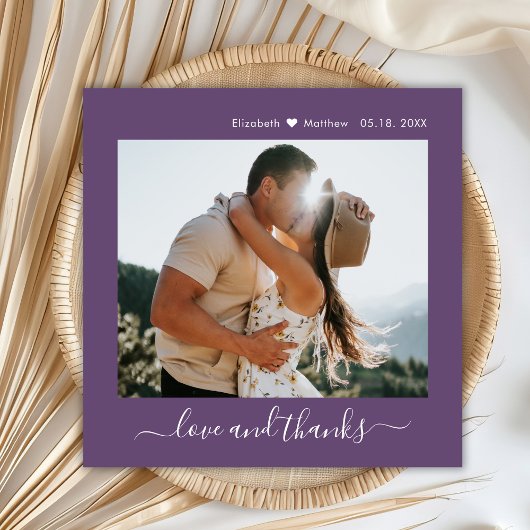 Elegant Bedankt Script Mauve 2 foto bruiloft