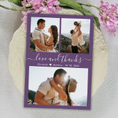 Elegant Bedankt Script Mauve Fotocollage Bruiloft