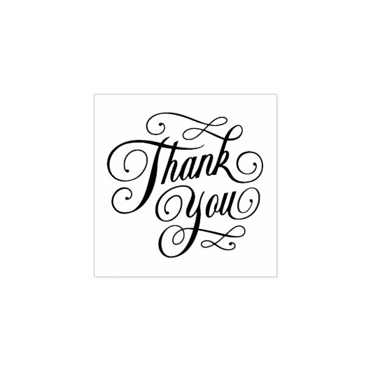 Elegant bedankt script rubberstempel (Afrduk)