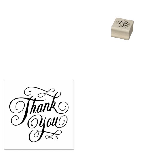 Elegant bedankt script rubberstempel (Gestempeld)