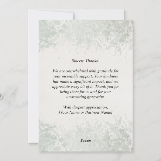 Elegant Bedankt Stationery Kaart (Achterkant)