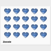 Elegant Bedankt Swirls Blue Hart Sticker (Vel)