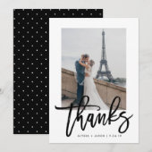 Elegant Bedankt | Typografie en bruiloft foto (Voorkant / Achterkant)