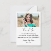 elegant bedankt u baby shower 2 foto's stijlvol notitiekaartje (Achterkant)