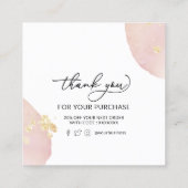 elegant bedankt vierkante visitekaartje (Achterkant)