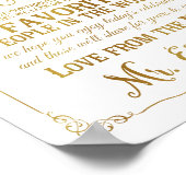 elegant Bedankt voor de huwelijksmerken Poster (Hoek)