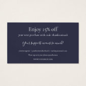 Elegant bedankt voor de Kaart voor de korting op w (Achterkant)