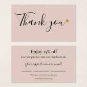 Elegant bedankt voor de Kaart voor de korting op w (Voorkant /achterkant)