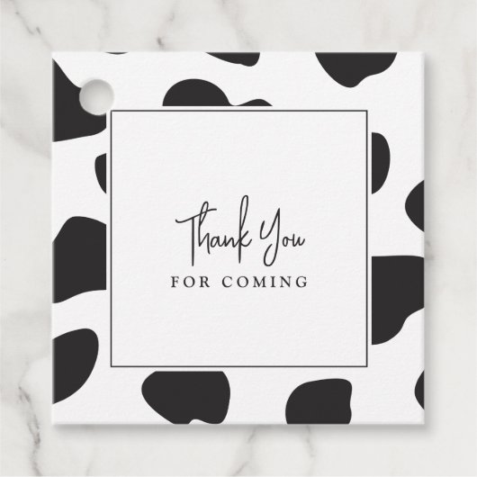 Elegant bedankt voor de komst grillige Koe print Bedankjes Labels (Voorkant)