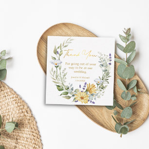 elegant bedankt voor de wildbloemen die trendy gol notitiekaartje