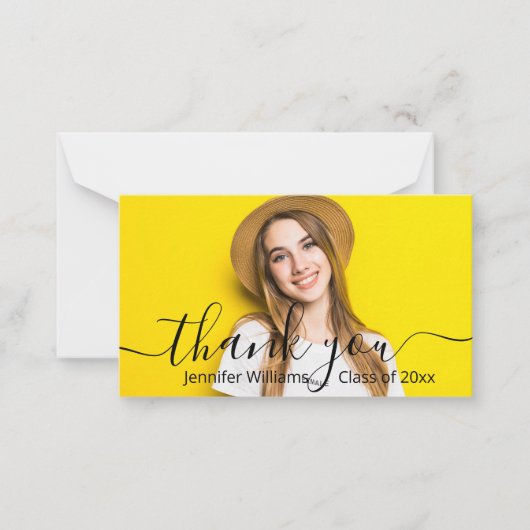 elegant bedankt voor het afstuderen van de kalligr notitiekaartje (Voorkant)