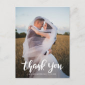 Elegant bedankt voor het vaste paar foto's bruilof briefkaart (Voorkant)