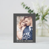 Elegant Bedankt voor je bruiloft | Foto QR-code Briefkaart (Staand voorkant)