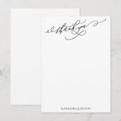 Elegant bedankt voor je kalligrafie zwart-wit (Voorkant / Achterkant)