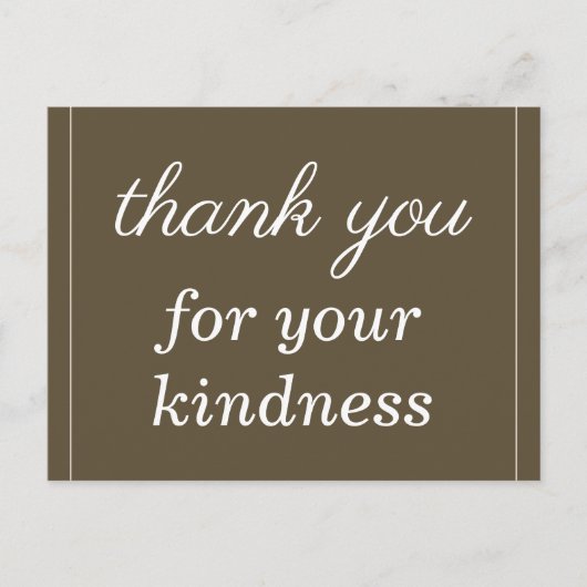 Elegant "bedankt voor je vriendelijkheid" Briefkaa Briefkaart (Voorkant)