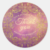 Elegant Bedankt voor je zakelijke winkel Verwerkt  Ronde Sticker (Voorkant)