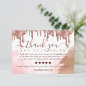 Elegant Bedankt voor uw bestelling Gold Glitter Dr (Staand voorkant)