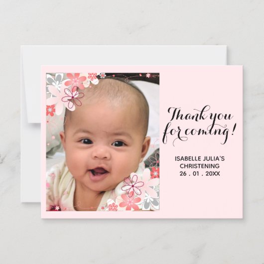 Elegant BEDANKT VOOR UW KOMST! doopsel Magnetische Uitnodiging (Voorkant)