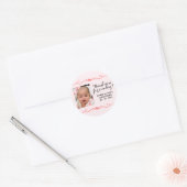 Elegant BEDANKT VOOR UW KOMST! doopSticker Ronde Sticker (Envelop)