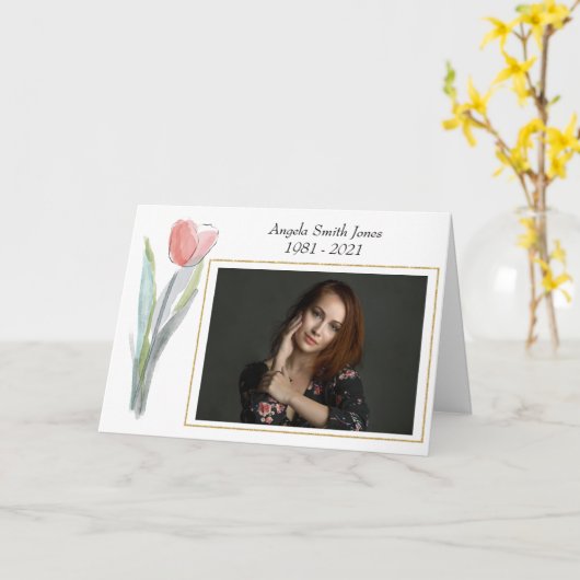 Elegant bedankt voor uw medeleven kaart (Gele Bloem)