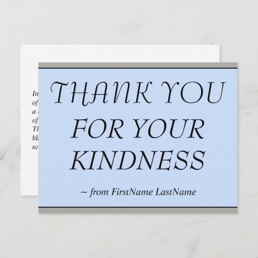 Elegant "BEDANKT VOOR UW VRIENDELIJKHEID" Briefkaa Briefkaart (Voorkant / Achterkant)