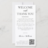 Elegant Bedankt Welkom & Bedankt QR Place Cards (Voorkant)