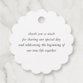 Elegant Bedankt White Wedding Bedankjes Labels (Achterkant)