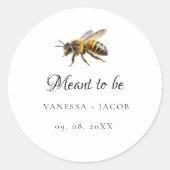 Elegant bedoeld om bruiloftsgunst te zijn ronde sticker (Voorkant)