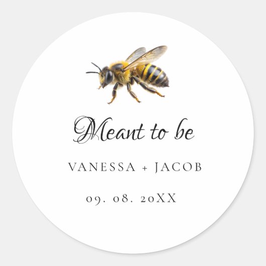 Elegant bedoeld om bruiloftsgunst te zijn ronde sticker (Voorkant)