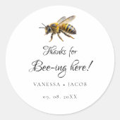 Elegant bedoeld om bruiloftsgunst te zijn ronde sticker (Voorkant)