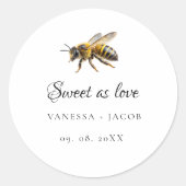 Elegant bedoeld om bruiloftsgunst te zijn ronde sticker (Voorkant)