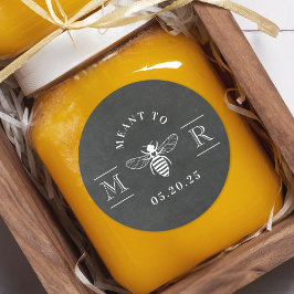 Elegant bedoeld om honing bruiloft gunst krijt ronde sticker