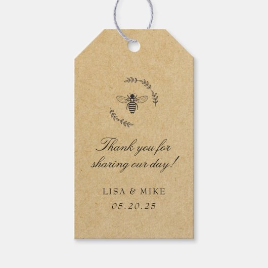 Elegant bedoeld om te zijn bruiloft gunst dank u K Cadeaulabel (Voorkant)