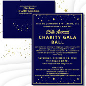 Elegant Bedrijf Charity Gala Ball Blauw Goud Kaart